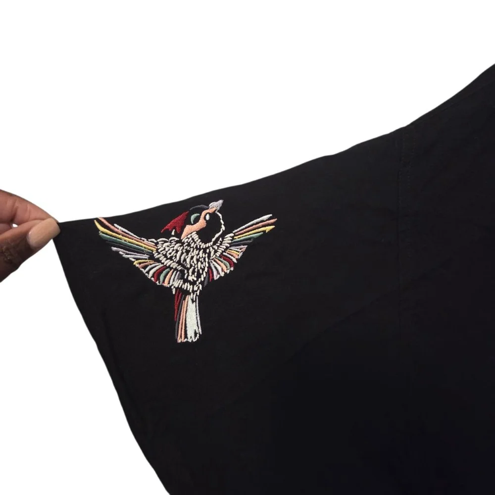 TALLULAH & HOPE Black Multicolor Embroidered Kaftan M - Picture 3 of 6